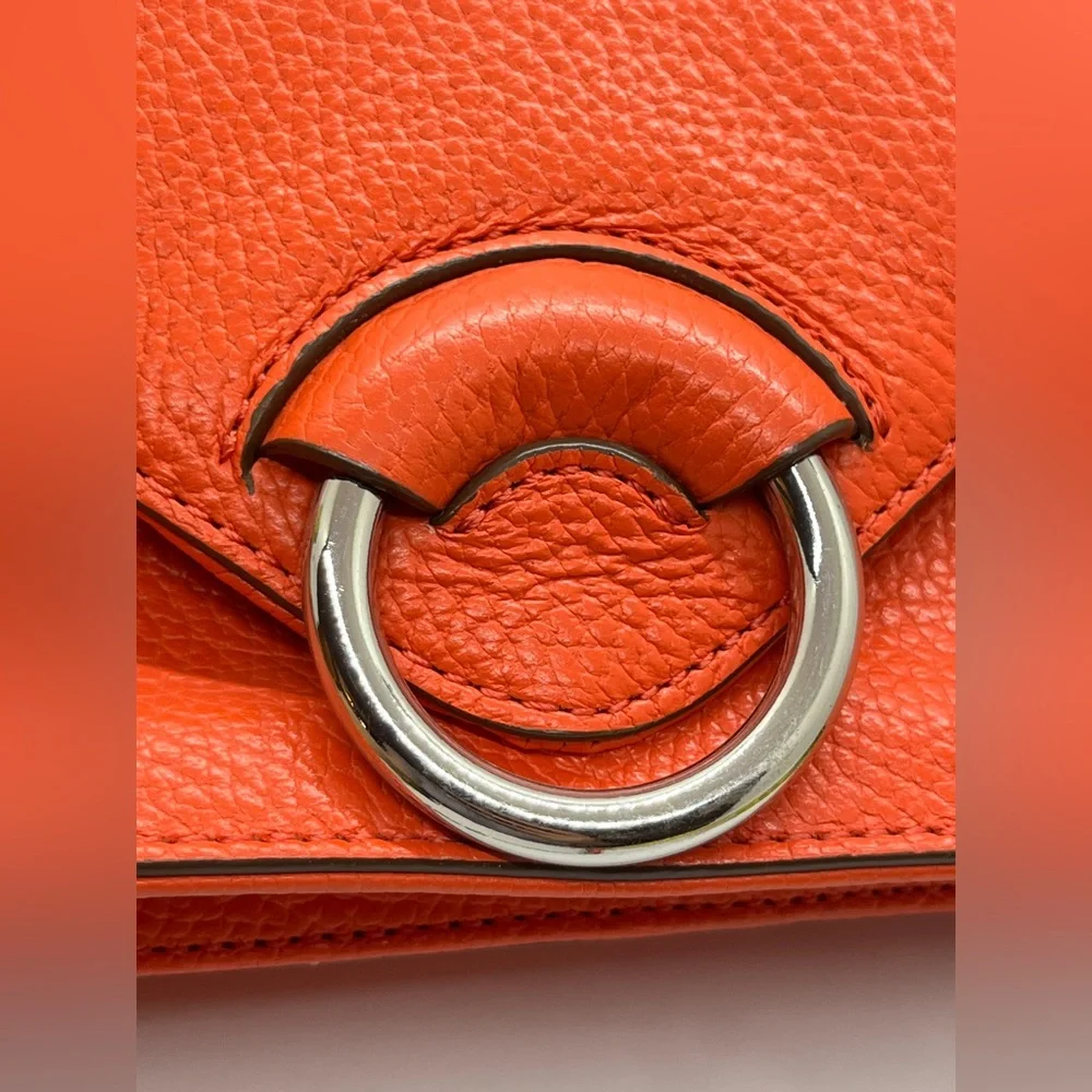 Banana Republic structured leather crossbody shoulder chic bag in Orange